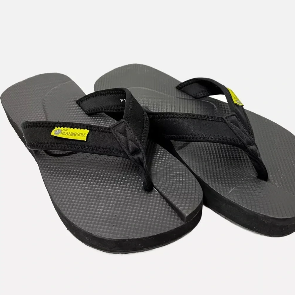 (S2)‎ The Healing Sole- Black For Plantar Fasciitis Men's Size 12.5 Flip Flops